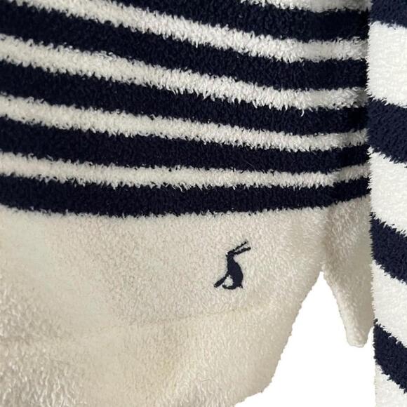 Joules Navy White Striped Seaport Chenille Crewneck Sweater Size 12 - Picture 8 of 10